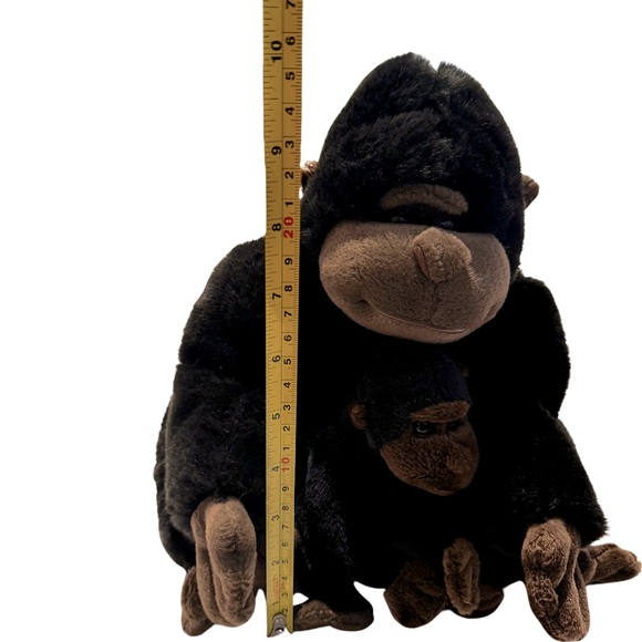 Kohl’s Cares Gorilla Mother & Child Plush Black Brown Soft 10"Seated great shape - Picture 5 of 6